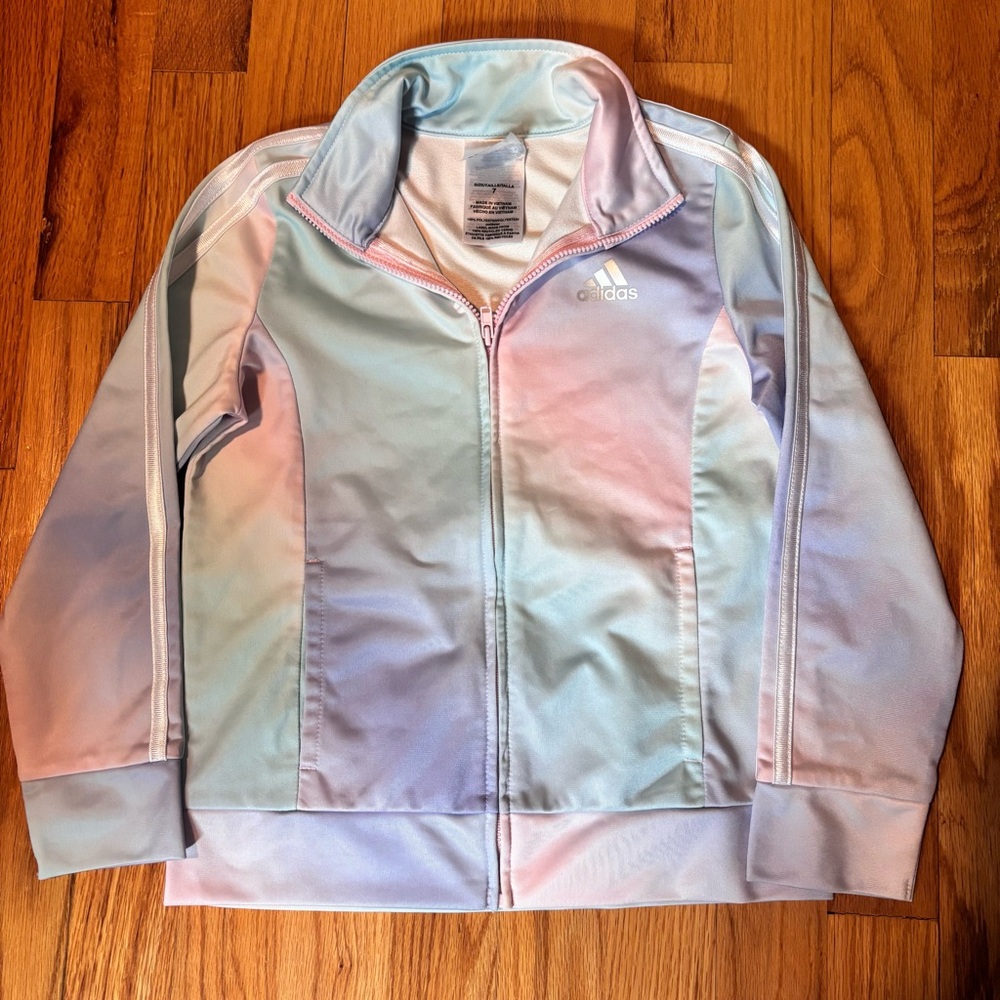 Girls adidas Pastel Ombre Track Jacket in Light Blue, Pink & Lavender
